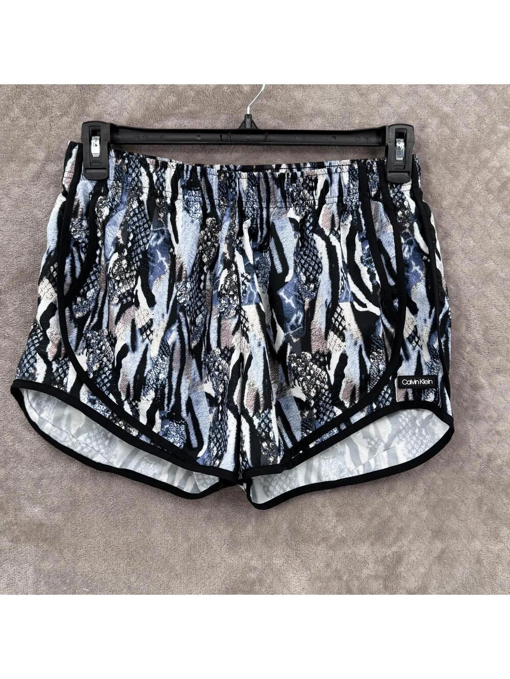 Calvin Klein Running Shorts Womens Medium Animal Print Lined Athletic Training